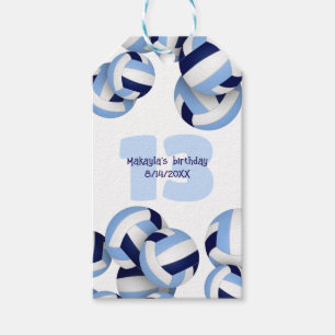 Étiquettes-cadeau marine bleu clair volleyballs anniversaire de enfa