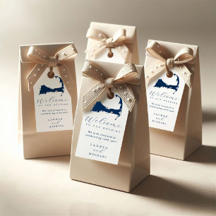 Étiquettes-cadeau Marine Blue Dennis Cape Cod Carte Gold Heart Maria