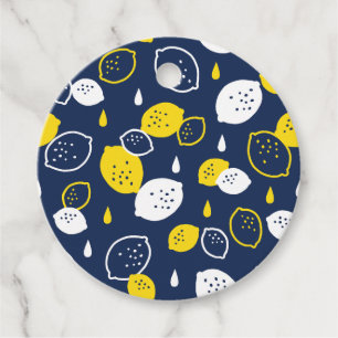 Étiquettes Cadeau Marine Blue Lemon Art - Refresh Citrus Design