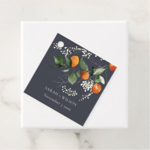 Étiquettes Cadeau Marine Boho Orange Blossom Botanique Mariage