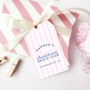 Étiquettes-cadeau Marine Vintage moderne rétro & Bachelorette rose