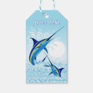 Étiquettes-cadeau Marlin Bleu Jaillissant de l'Océan