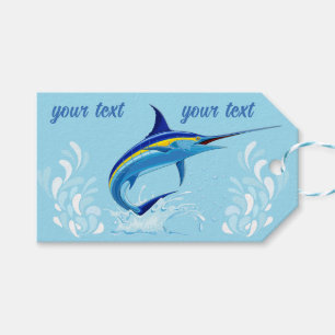 Étiquettes-cadeau Marlin Bleu Jaillissant de l'Océan