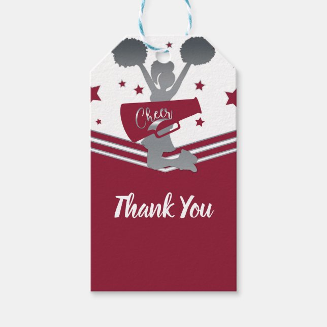 Étiquettes-cadeau Maroon & Silver Stars Cheer Cheer Party (Devant)