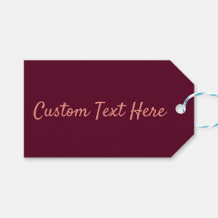 Étiquettes-cadeau Maroon simple minimaliste