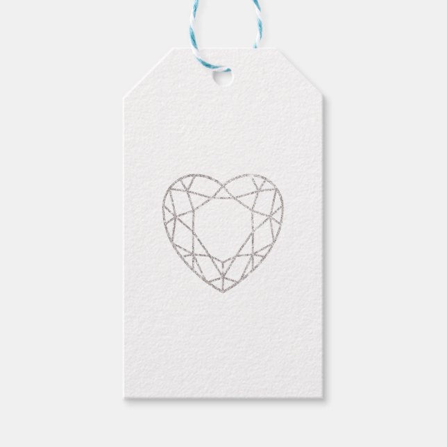 Étiquettes-cadeau Marque de faveur de mariage du coeur géométrique e (Devant)