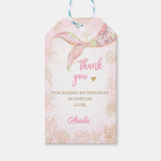 Étiquettes-cadeau Marque de sirène sous la mer en faveur Anniversair