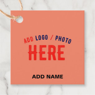 ÉTIQUETTES CADEAU MARQUE MODERNE MODERNE CORAL ORANGE VÉRIFIÉE