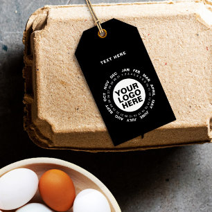 Étiquettes-cadeau Marquer la date - Logo Calendrier Hang Balise noir
