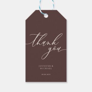 Étiquettes-cadeau Marron Chocolat Merci Simple