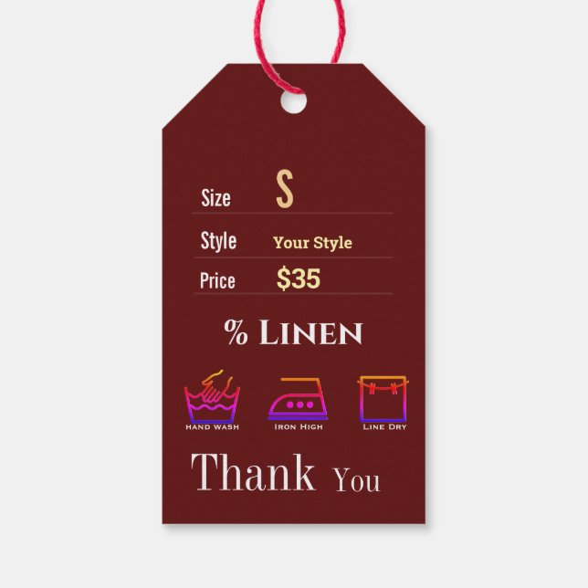 Étiquettes-cadeau Marron Prix  (Dos)