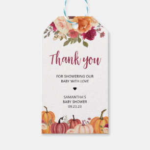 Étiquettes-cadeau Marsala Bourgogne Floral Baby shower Favoriser les