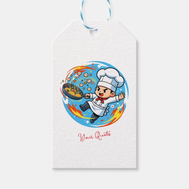 Étiquettes-cadeau Mascotte de chef drôle (Devant)
