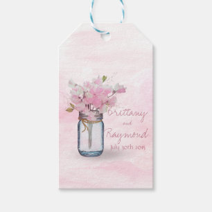 ÉTIQUETTES-CADEAU MASON JAR WATERCOLOR ROSE POIS DOUX