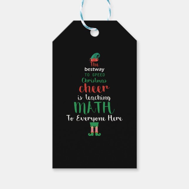 Étiquettes-cadeau Math Enseignant Christmas Elf Cadeau design (Devant)