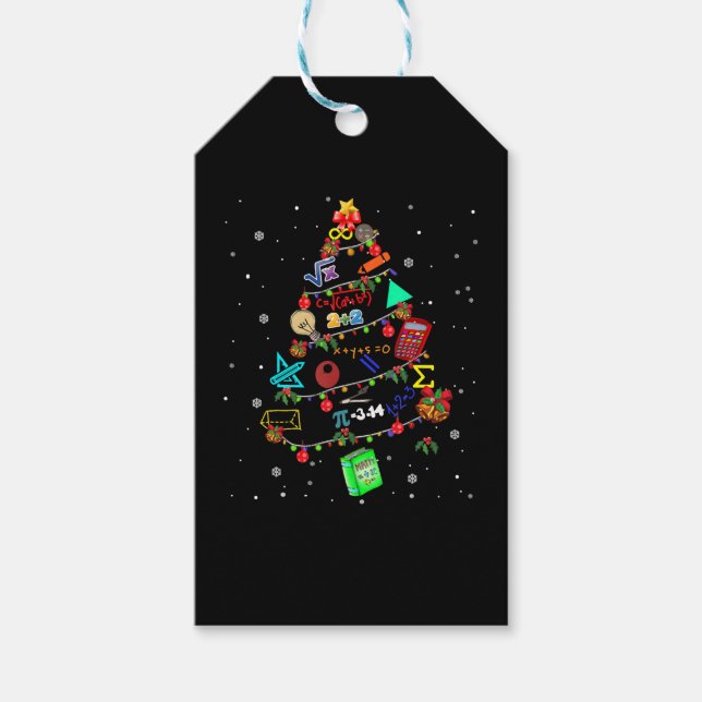 Étiquettes-cadeau Maths Noël Arbre cadeau Noël (Devant)