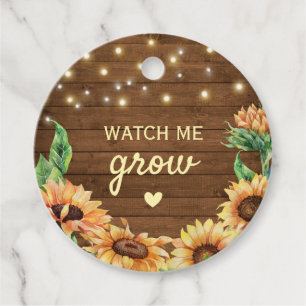 Étiquettes Cadeau Me regarder grandir Baby shower rustique Mini Plan