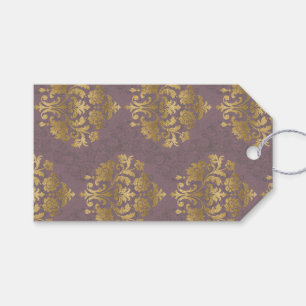 Étiquettes-cadeau Médaillon doré et mauve fumé antique vintage