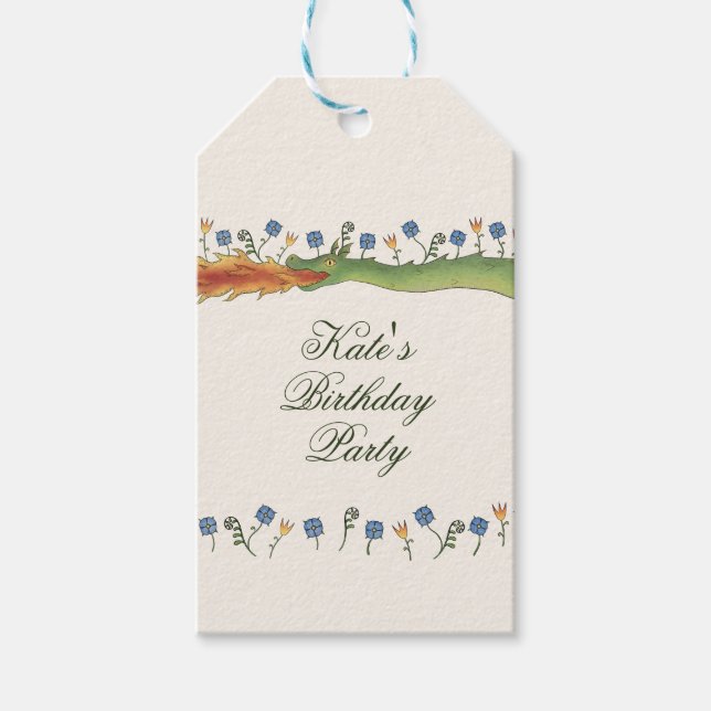 Étiquettes-cadeau Medieval Ren Faire dragon (Devant)