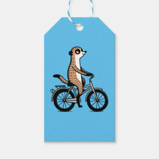Étiquettes-cadeau Meerkat en vélo