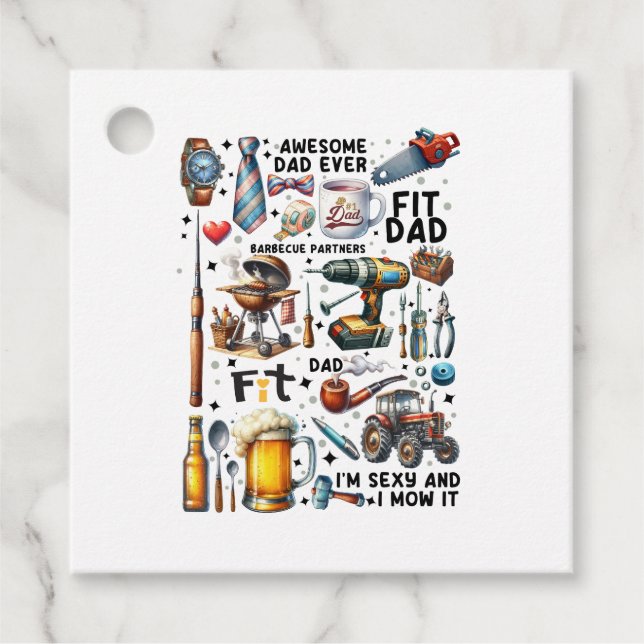 Étiquettes Cadeau Meilleur papa jamais (Devant)