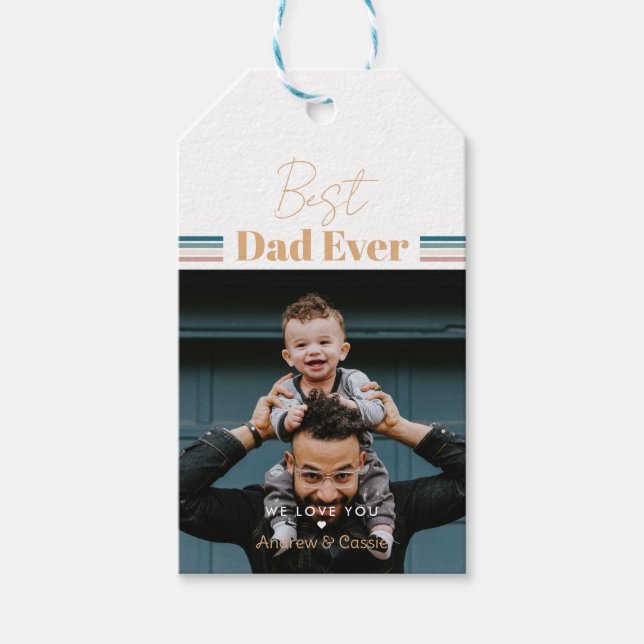 Étiquettes-cadeau Meilleur papa jamais Nous t'aimons (Devant)