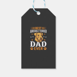 Étiquettes-cadeau Meilleur papa terrier Airedale de tous les temps A