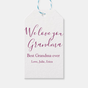 Étiquettes-cadeau meilleure grand-mère toujours grands-parents cadea