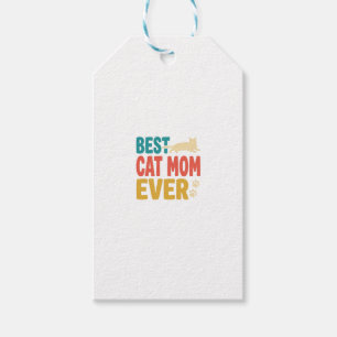 Étiquettes-cadeau Meilleure Maman de Chat Vintage Design de Amateur 