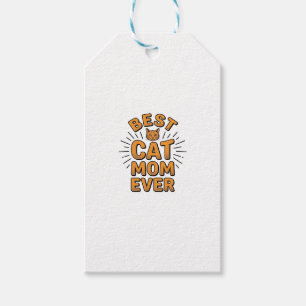 Étiquettes-cadeau Meilleure Maman de Chat Vintage Gravure Design_1