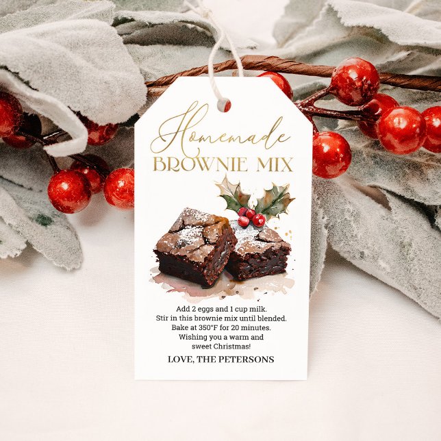 Étiquettes-cadeau Mélange à Brownie de Noël Friandise sucrée des Fêt (Créateur téléchargé)
