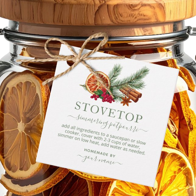 Étiquettes Cadeau Mélange de pot-pourri de cuisine vert (Créateur téléchargé)