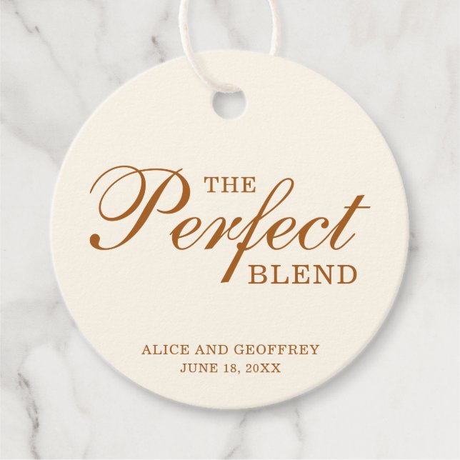Étiquettes Cadeau Mélange parfait Élégant Mariage en cuivre ivoire (Devant)