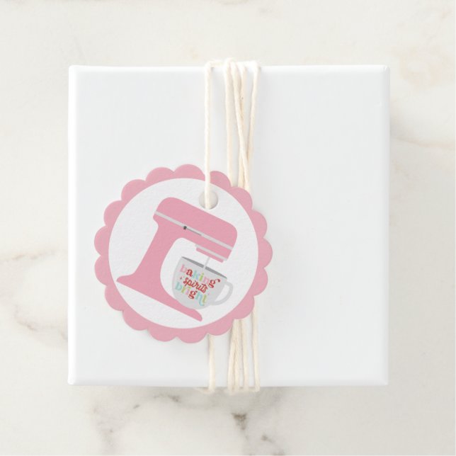 Étiquettes Cadeau Mélange rose rétro Baking Spirit's Bright Christma (En situation)