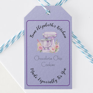 Étiquettes-cadeau Mélangeur floral violet pour pâtisseries maison
