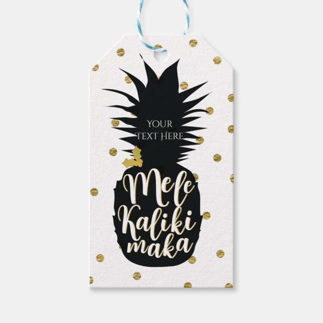Étiquettes-cadeau Mele Kalikimaka Ananas Noël sur mesure (Devant)