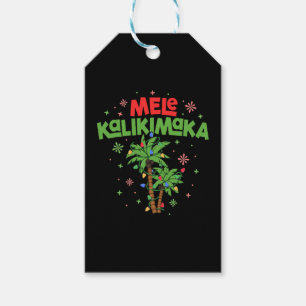 Étiquettes-cadeau Mele Kalikimaka Hawaiian Christmas Palm Tree Light