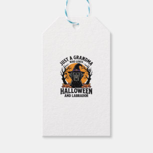 Étiquettes-cadeau Mémé Halloween Labrador Drôle Vintage_1