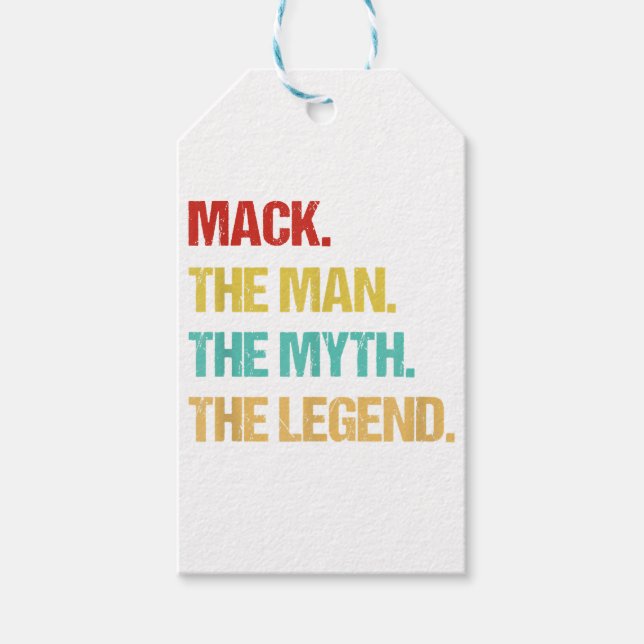 Étiquettes-cadeau Mens Mack The Man The Myth The Legend (Devant)