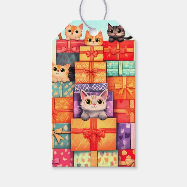 Étiquettes-cadeau Meow Gift Birthday Tower (Devant)