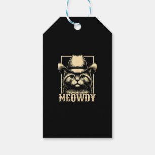 Étiquettes-cadeau Meowdy Cat Cowboy Cowgirl Meow Howdy Halloween Cos