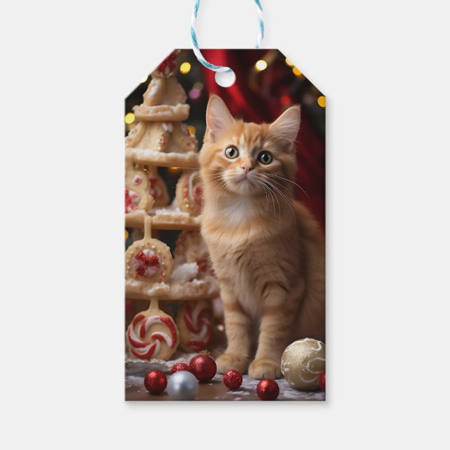 Étiquettes-cadeau Meowy Christmas ! (Devant)