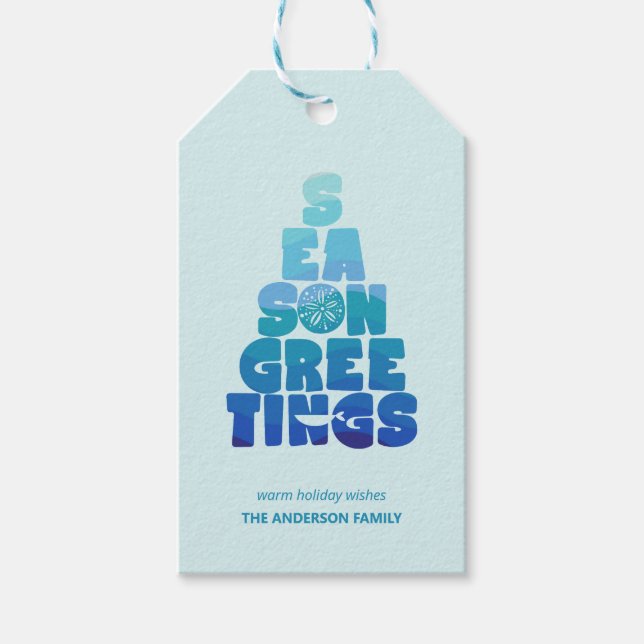 Étiquettes-cadeau Mer De Plage Et Salutations (Devant)