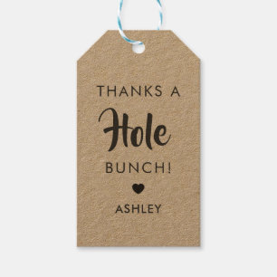 Étiquettes-cadeau Merci à Hole Bunch, Doughnut Holes Tag, Kraft