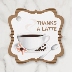 Étiquettes Cadeau Merci A Latte Café