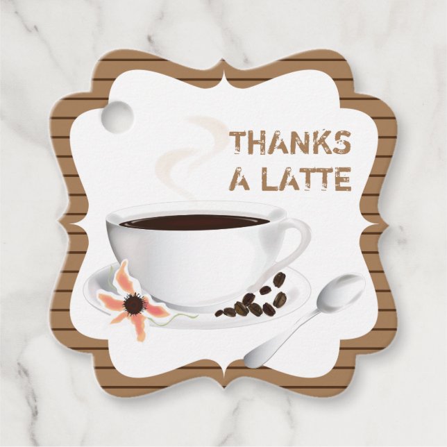 Étiquettes Cadeau Merci A Latte Café (Devant)