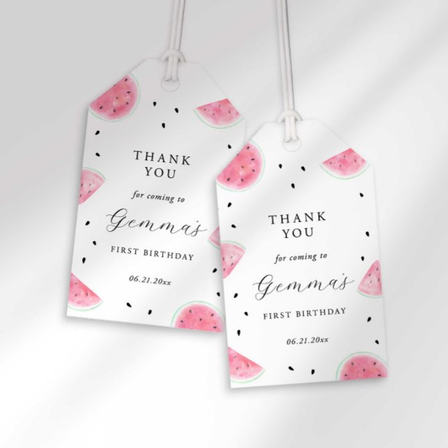 Étiquettes-cadeau Merci A Melon Favori de Fête Pastèque (Créateur téléchargé)
