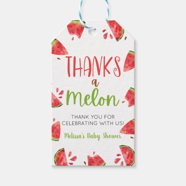 Étiquettes-cadeau Merci A Melon Watermelon Baby shower Favoriser (Devant)