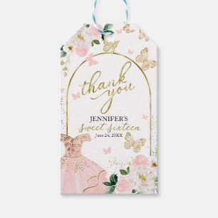 Étiquettes-cadeau Merci à papillon flou doux 16