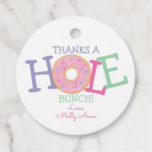 Étiquettes Cadeau Merci à une tasse de bonbons à beignets fête d'ann